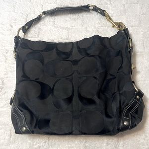 Black Coach Shoulder bag with gold hardware